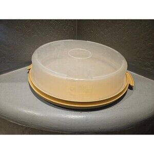 Tupperware 12" x 3" Gold Pie Cake Keeper